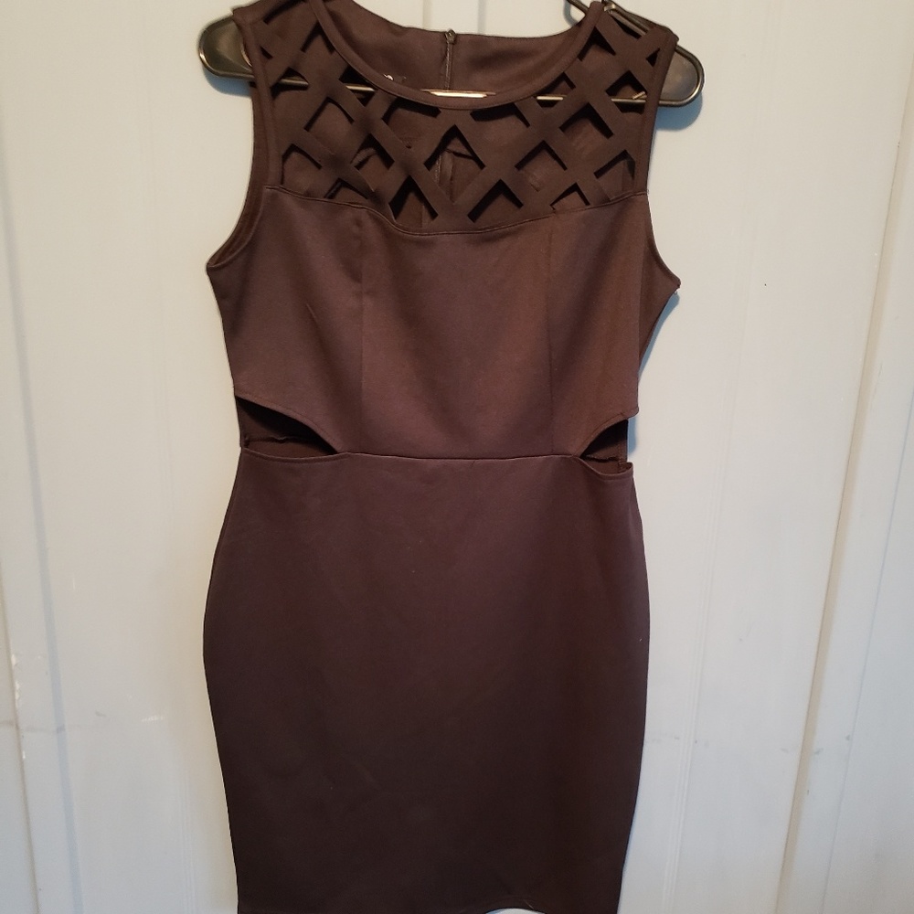 Zegoo Peeka Boo waist, little black dress sz. Med.